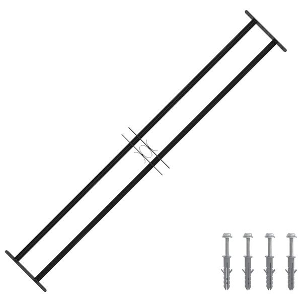 vidaXL Vinduesgitter Sort 176 x 30 cm Pulverlakeret st&aring;l