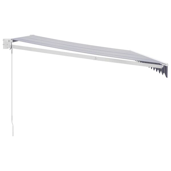 vidaXL foldemarkise manuel betjening 4x3 m stof aluminium bl&aring; hvid