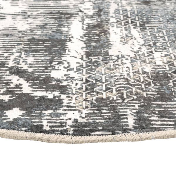 vidaXL gulvtæppe Ø 120 cm vaskbart og skridsikkert flerfarvet