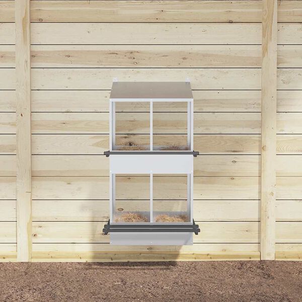 vidaXL redekasse til h&oslash;ns med 4 rum galvaniseret s&oslash;lvmetal