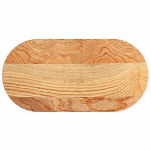 vidaXL bordplade 80x40x2 cm massivt egetr&aelig; oval lysebrun