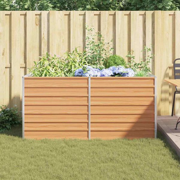 vidaXL h&oslash;jbed 160x80x77 cm galvaniseret st&aring;l s&oslash;lvfarvet