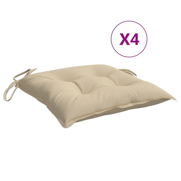 vidaXL stolehynder 4 stk. 50x50x7 cm oxfordstof beige