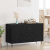 vidaXL Sideboard med skuffe Sort eg 100 x 36 x 60 cm Konstrueret tr&aelig;