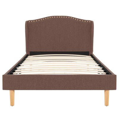 vidaXL seng med madras 90 x 200 cm stof brun