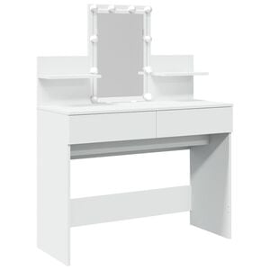 vidaXL makeupbord med LED-lys 100x40x130 cm hvid