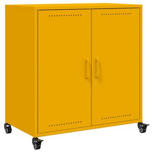 vidaXL skab 68x39x72 cm st&aring;l sennepsgul