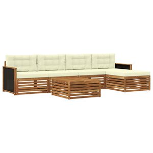 vidaXL Udend&oslash;rs sofagruppe 6 pcs Naturlig og Fl&oslash;de 79 x 79 x 37 cm