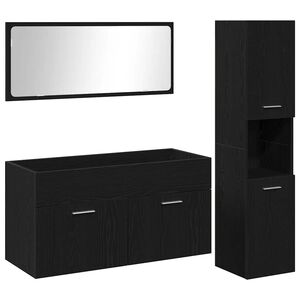 vidaXL Badev&aelig;relsesm&oslash;bel s&aelig;t 3 stk. Sort eg 90 x 38,5 x 46 cm