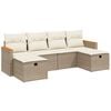 vidaXL sofas&aelig;t til haven 6 dele med hynder polyrattan beige