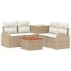 vidaXL Sofa S&aelig;t 6 stk. Beige og cremehvid Poly Rattan og St&aring;l