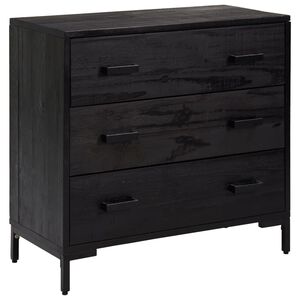 vidaXL kommode 75x35x70 cm massivt fyrretr&aelig; sort