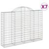 vidaXL buede gabionkurve 7 stk. 200x30x140/160 cm galvaniseret jern
