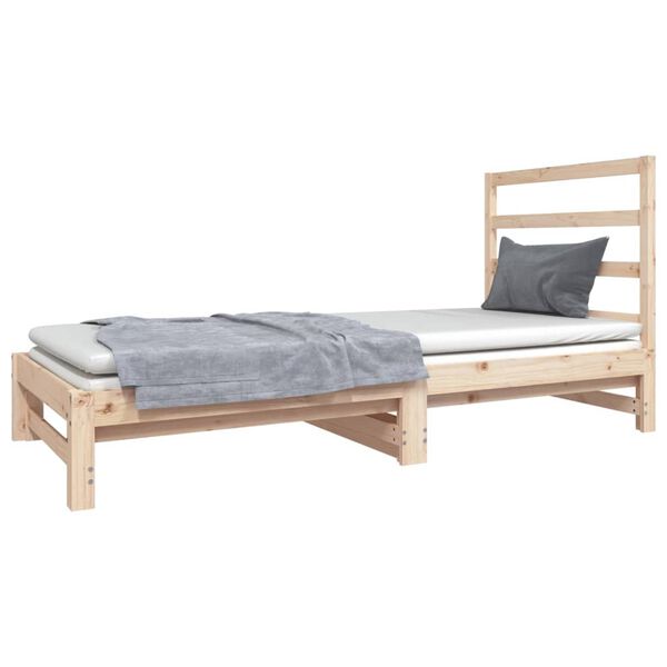 vidaXL daybed med udtr&aelig;k 2x(90x190) cm massivt fyrretr&aelig;