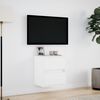 vidaXL væghængt tv-bord med LED-lys 41x31x45 cm hvid