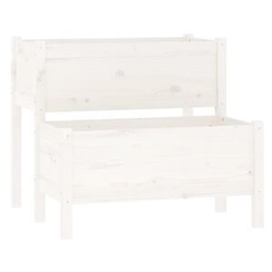 vidaXL plantekasse 84,5x84x75 cm massivt fyrretr&aelig; hvid