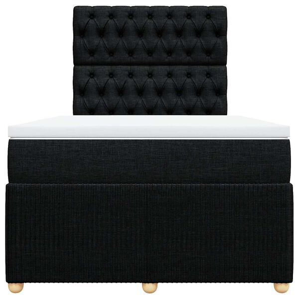 vidaXL kontinentalseng med madras 120x200 cm stof sort