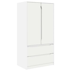 vidaXL Garderobeskab med d&oslash;r Hvid 79,5 x 49 x 156 cm Konstrueret tr&aelig;