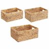 vidaXL Opbevaringskurve 3 pcs Naturfarvet 40 x 30 x 18 cm Vandhyacint