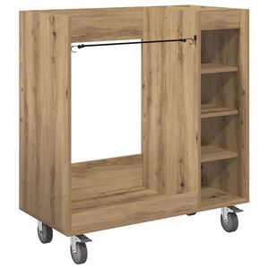vidaXL Golf Skab med hjul Ensfarvet Artisan Egetr&aelig; 90 x 45 x 98 cm