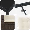 vidaXL Have Spisebordss&aelig;t med pude 3 pcs Brun polyrattan