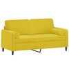 vidaXL 2-personers sofa med pyntepuder 140 cm velour gul