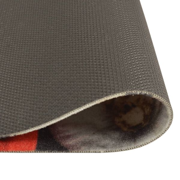 vidaXL køkkentæppe 60x300 cm vin og middag-design vaskbart velour