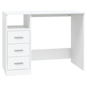 vidaXL skrivebord m. hylder 102x50x76 cm konstrueret tr&aelig; hvid