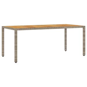 vidaXL havebord med akacietop 190x90x75 cm polyrattan gr&aring;