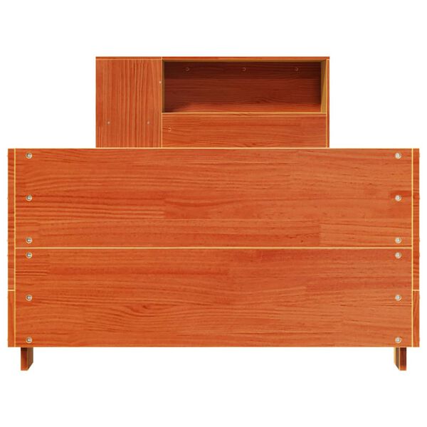 vidaXL sengeramme uden madras 100x200 cm massivt fyrretr&aelig; gyldenbrun