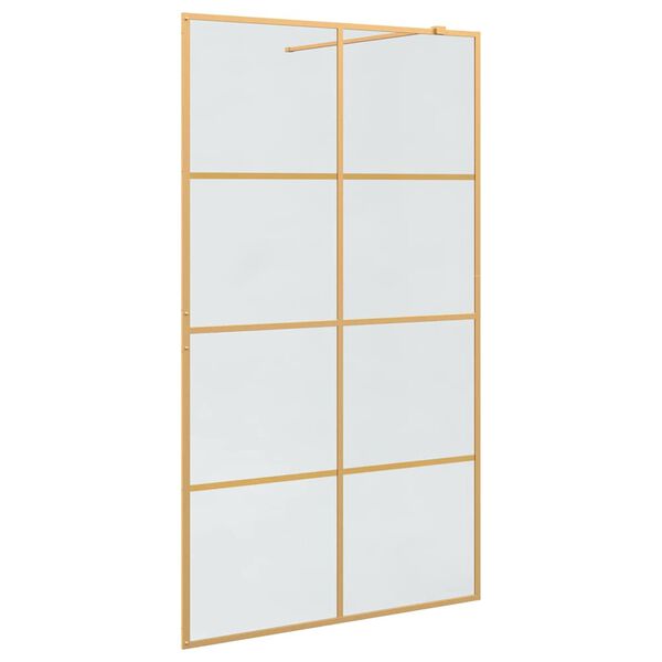 vidaXL Walk-in brusev&aelig;g Guld 115 x 195 cm h&aelig;rdet glas