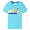 Kort&aelig;rmet T-shirt til b&oslash;rn str. 116 akvamarinbl&aring;