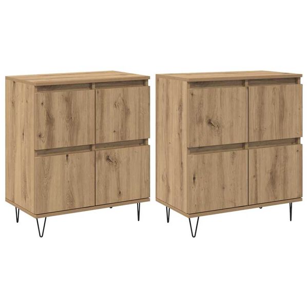 vidaXL Sideboards 2 pcs artisan eg 120 x 35 x 70 cm Konstrueret tr&aelig;