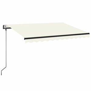 vidaXL markise m. LED + vindsensor 350x350 cm automatisk cremefarvet
