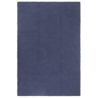 vidaXL gulvtæppe 160x230 cm rektangulært bomuld marineblå