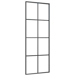 vidaXL skyded&oslash;r 76x205 cm sikkerhedsglas og aluminium sort