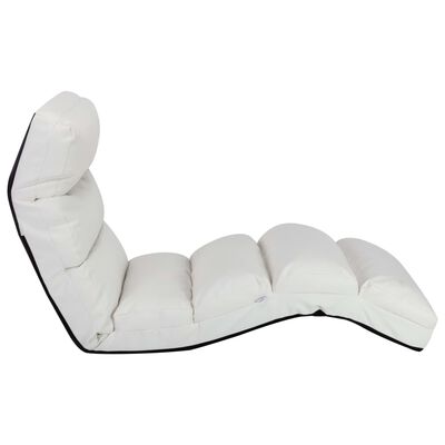 vidaXL foldbar gulvstol kunstlæder hvid