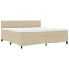 vidaXL Box spring seng Lys Gr&aring; og Hvid 200 x 200 cm Velourstof