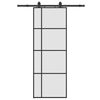 vidaXL skyded&oslash;r med hardwares&aelig;t 76x205 cm ESG glas sort