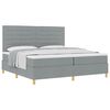 vidaXL Box spring seng med madras Lysegr&aring; 200 x 200 cm Stof
