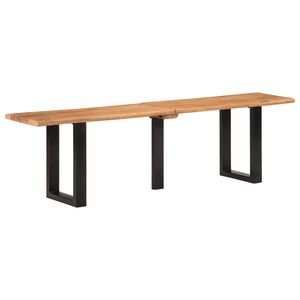 vidaXL b&aelig;nk 160 cm massiv tr&aelig; akacie og st&aring;l