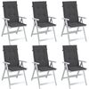 vidaXL stolehynder med høj ryg 6 stk. 120x50x4 cm stof antracitgrå
