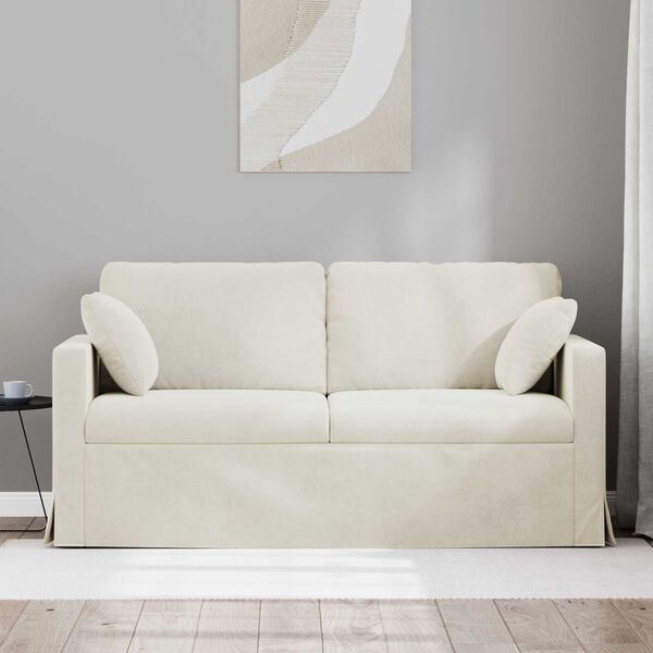 vidaXL Sofa Creme 158 x 78 x 80 cm Fl&oslash;jl