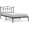vidaXL sengeramme med sengegavl 100x200 cm metal sort