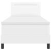 vidaXL Box spring seng med madras Hvid 100 x 200 cm Kunstl&aelig;der