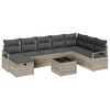 vidaXL Sofa S&aelig;t 9 stk. 8-Antal s&aelig;der Lysegr&aring; polyrattan