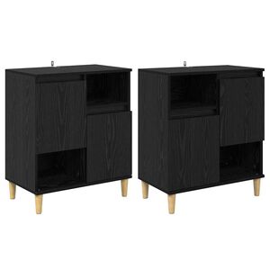 vidaXL Sideboards 2 pcs Sort eg 60 x 35 x 70 cm Konstrueret tr&aelig;
