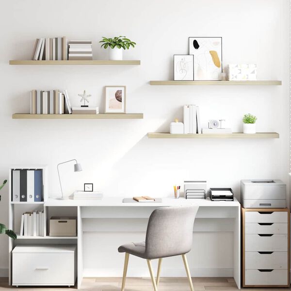 vidaXL v&aelig;ghylder 4 stk. 120x23,5x3,8 cm MDF egetr&aelig;sfarve