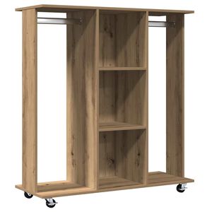 vidaXL Garderobe med hjul artisan eg 102 x 38 x 110 cm Konstrueret tr&aelig;
