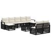 vidaXL Havesofa S&aelig;t 10 stk. Sort polyrattan